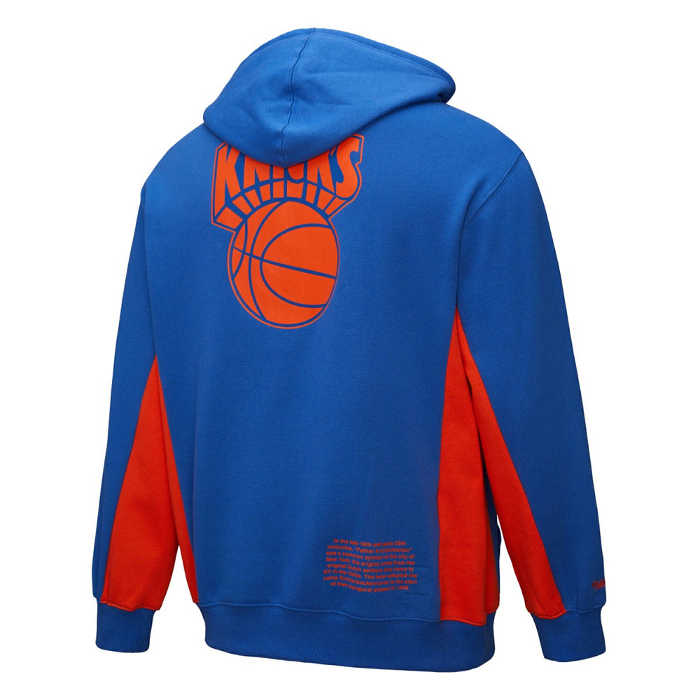 New York Knicks Hardwood Classics Team Origins Fleece Pullover Hoodie Blue - Mitchell & Ness