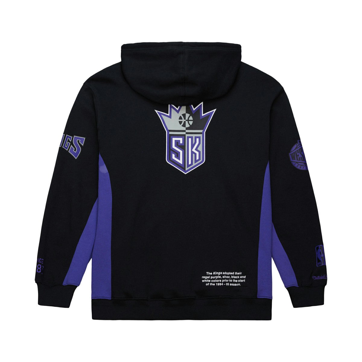 Sacramento Kings Hardwood Classics Team Origins Fleece Pullover Hoodie Black - Mitchell & Ness