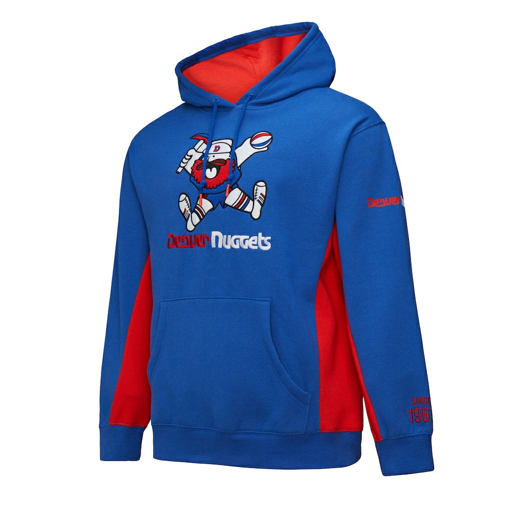 Denver Nuggets Hardwood Classics Team Origins Fleece Pullover Hoodie Royal - Mitchell & Ness