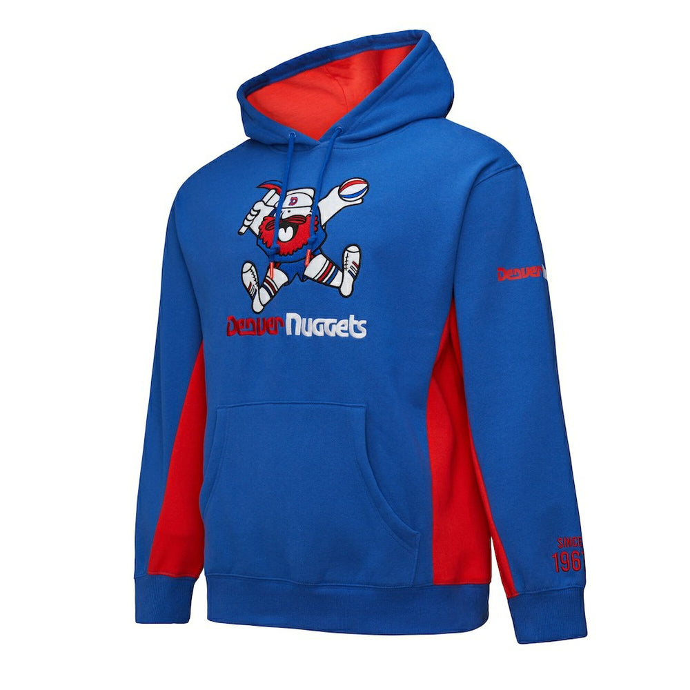 Denver Nuggets Hardwood Classics Team Origins Fleece Pullover Hoodie Royal - Mitchell & Ness