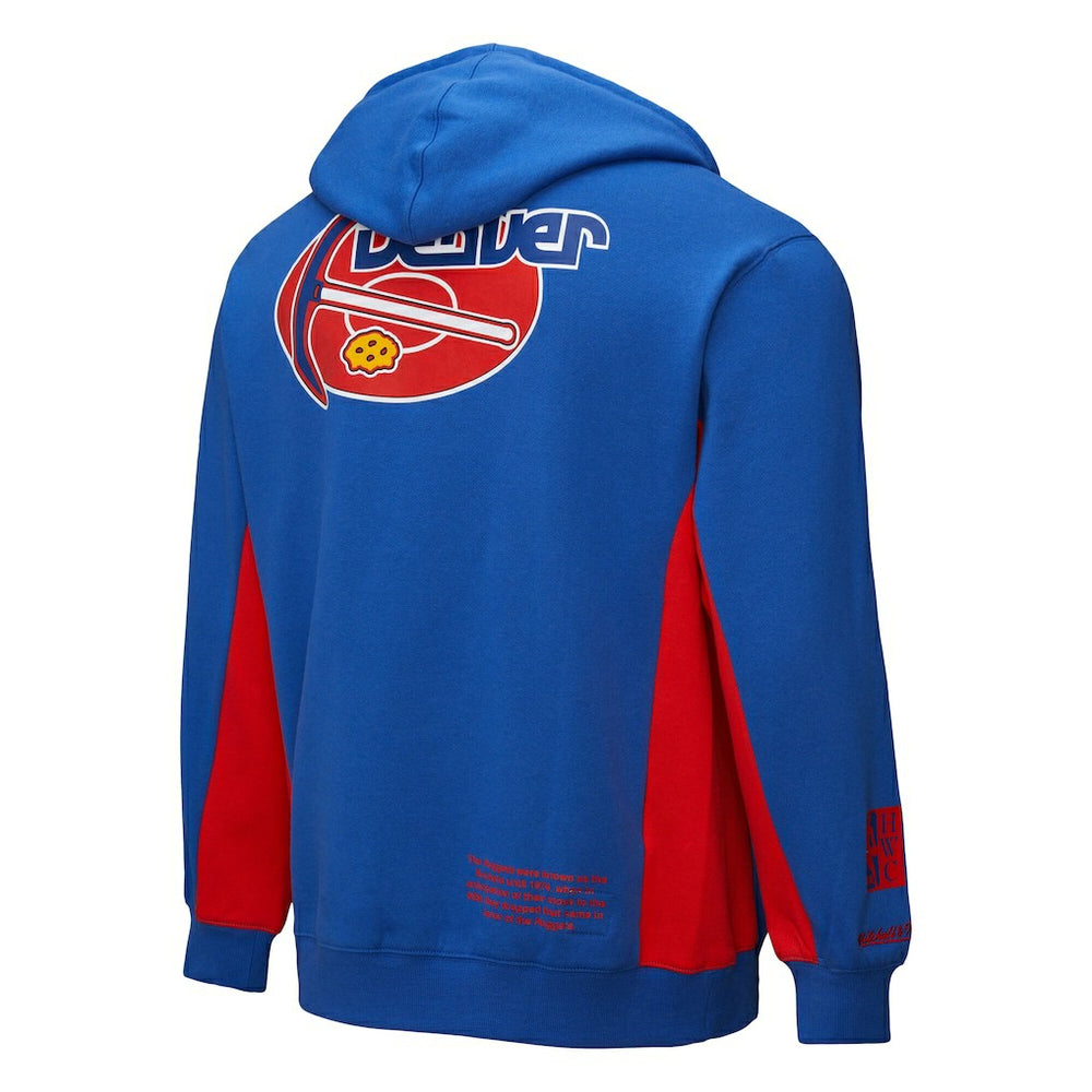 Denver Nuggets Hardwood Classics Team Origins Fleece Pullover Hoodie Royal - Mitchell & Ness