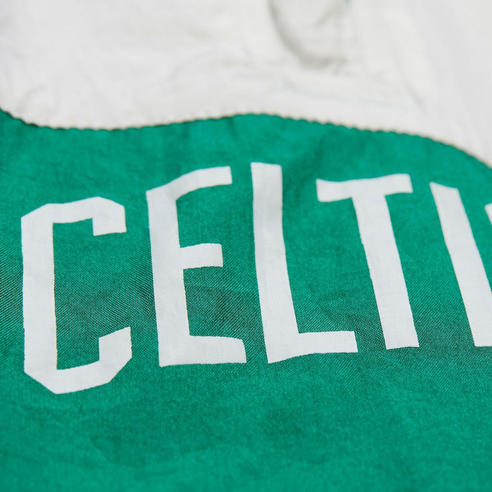 Boston Celtics Hardwood Classics Team Origins Anorak Quarter-Zip Windbreaker Jacket Kelly Green - Mitchell & Ness