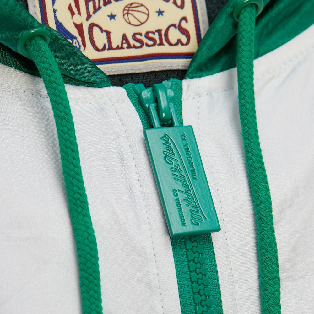 Boston Celtics Hardwood Classics Team Origins Anorak Quarter-Zip Windbreaker Jacket Kelly Green - Mitchell & Ness