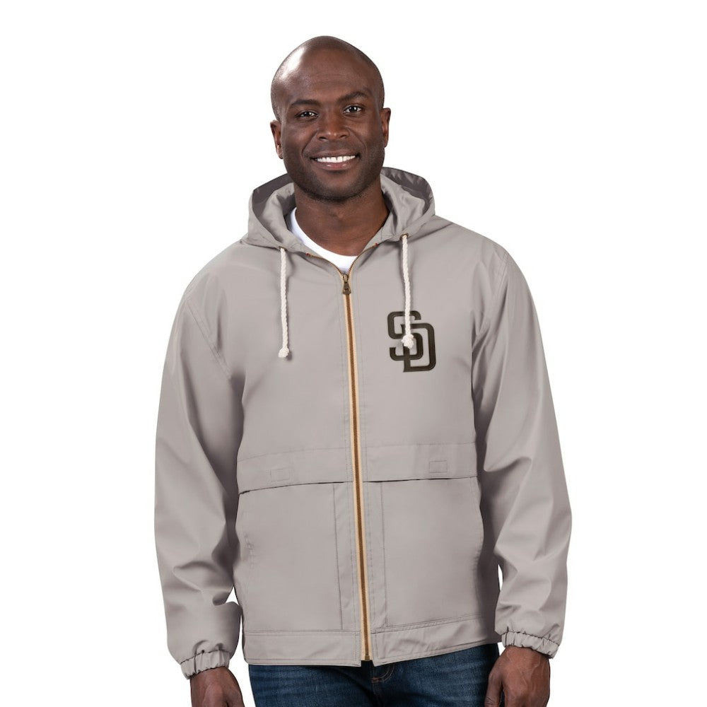 San Diego Padres G-III Sports by Carl Banks Full-Zip Rain Jacket - Gray Jackets