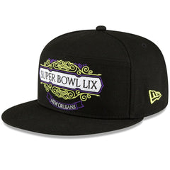 Philadelphia Eagles New Era Super Bowl LIX Tarmac Split Panel 9FIFTY Snapback Hat - Black Hats