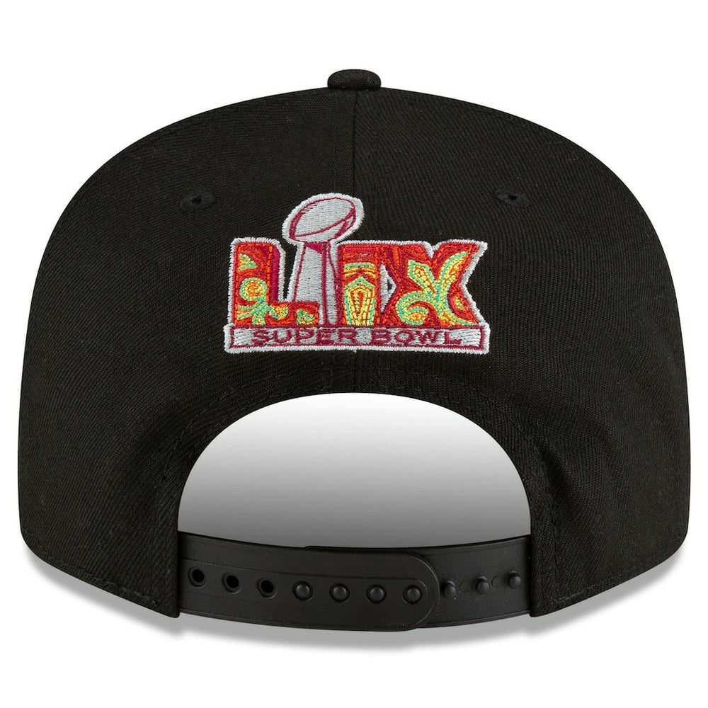 Philadelphia Eagles New Era Super Bowl LIX Tarmac Split Panel 9FIFTY Snapback Hat - Black Hats