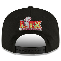 Philadelphia Eagles New Era Super Bowl LIX Tarmac Split Panel 9FIFTY Snapback Hat - Black Hats