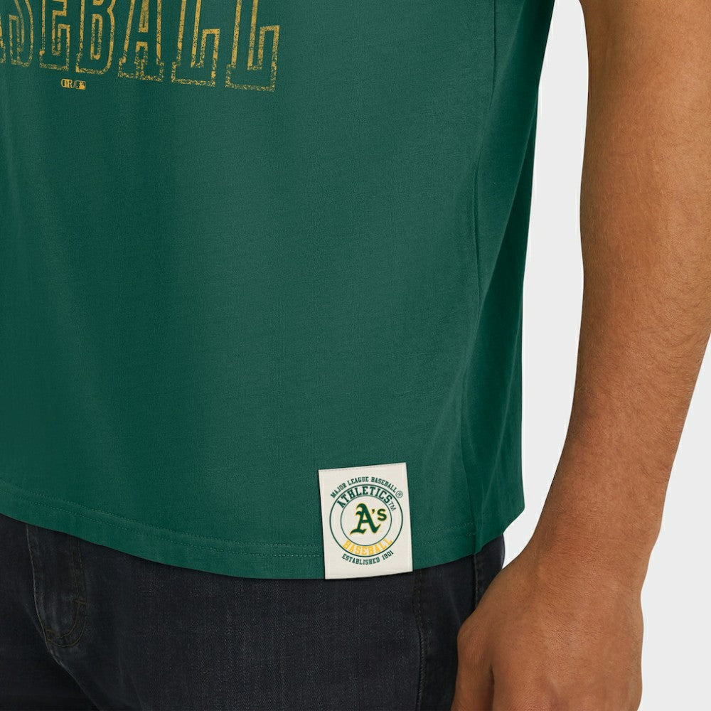 Athletics Darius Rucker Collection by Fanatics Distressed Sleeve Stripe T-Shirt - Green T-shirts