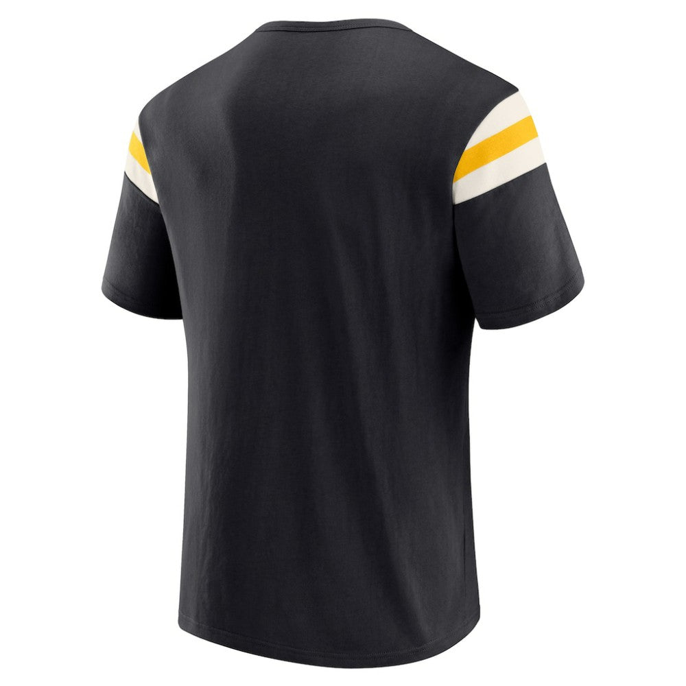 Pittsburgh Pirates Darius Rucker Collection by Fanatics Distressed Sleeve Stripe T-Shirt - Black T-shirts