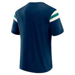 Seattle Mariners Darius Rucker Collection by Fanatics Distressed Sleeve Stripe T-Shirt - Navy T-shirts