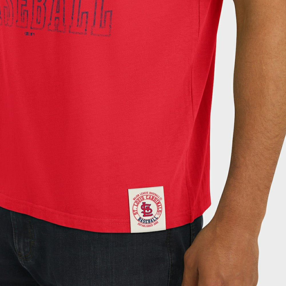 St. Louis Cardinals Darius Rucker Collection by Fanatics Distressed Sleeve Stripe T-Shirt - Red T-shirts