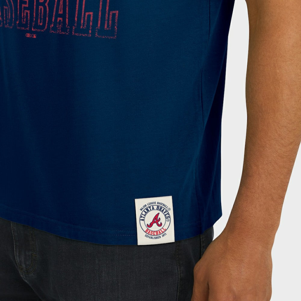 Atlanta Braves Darius Rucker Collection by Fanatics Distressed Sleeve Stripe T-Shirt - Navy T-shirts