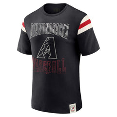 Arizona Diamondbacks Darius Rucker Collection by Fanatics Distressed Sleeve Stripe T-Shirt - Black T-shirts