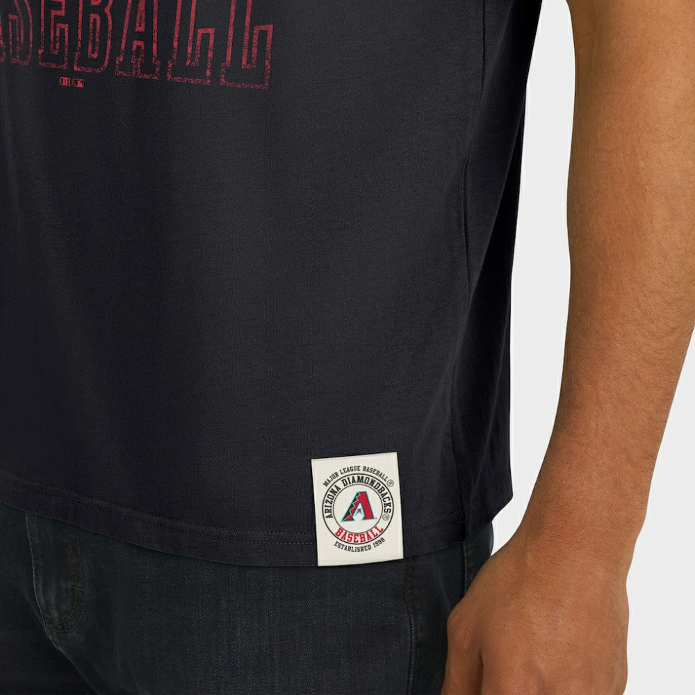 Arizona Diamondbacks Darius Rucker Collection by Fanatics Distressed Sleeve Stripe T-Shirt - Black T-shirts