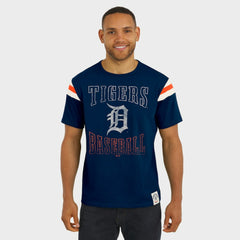 Detroit Tigers Darius Rucker Collection by Fanatics Distressed Sleeve Stripe T-Shirt - Navy T-shirts