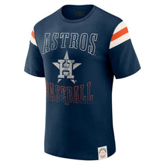 Houston Astros Darius Rucker Collection by Fanatics Distressed Sleeve Stripe T-Shirt - Navy T-shirts