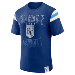 Kansas City Royals Darius Rucker Collection by Fanatics Distressed Sleeve Stripe T-Shirt - Royal T-shirts