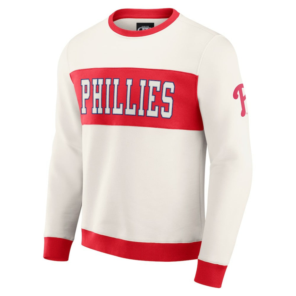 Philadelphia Phillies Darius Rucker Collection by Fanatics Colorblock Crewneck Sweatshirt - Cream Sweatshirts