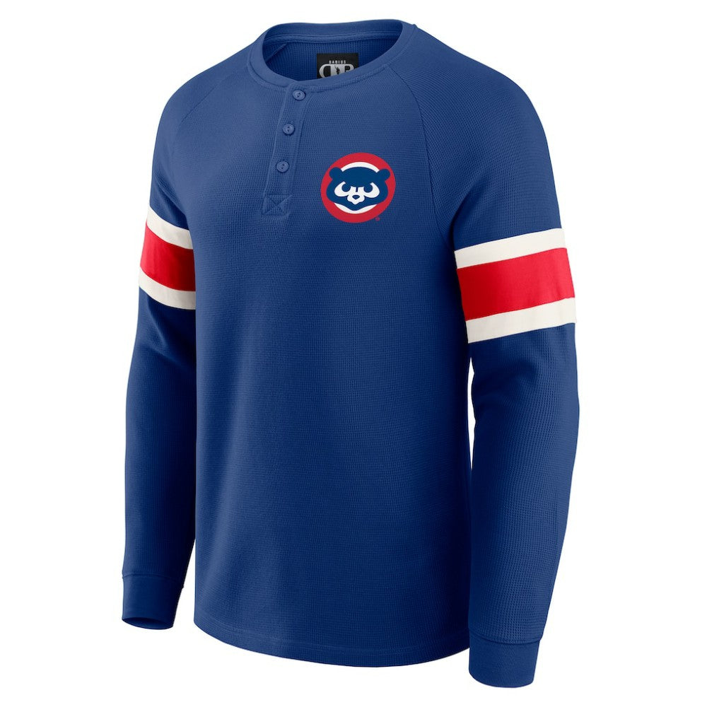 Chicago Cubs Darius Rucker Collection by Fanatics Waffle-Knit Raglan Long Sleeve Henley T-Shirt - Royal T-shirts