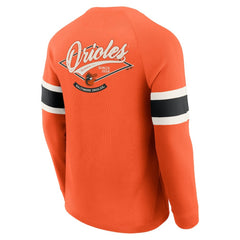 Baltimore Orioles Darius Rucker Collection by Fanatics Waffle-Knit Raglan Long Sleeve Henley T-Shirt - Orange T-shirts
