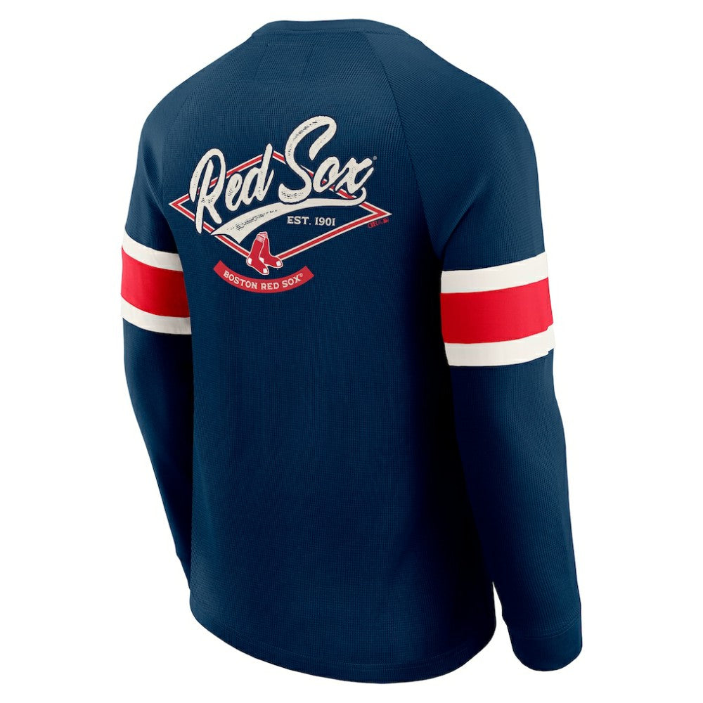 Boston Red Sox Darius Rucker Collection by Fanatics Waffle-Knit Raglan Long Sleeve Henley T-Shirt - Navy T-shirts
