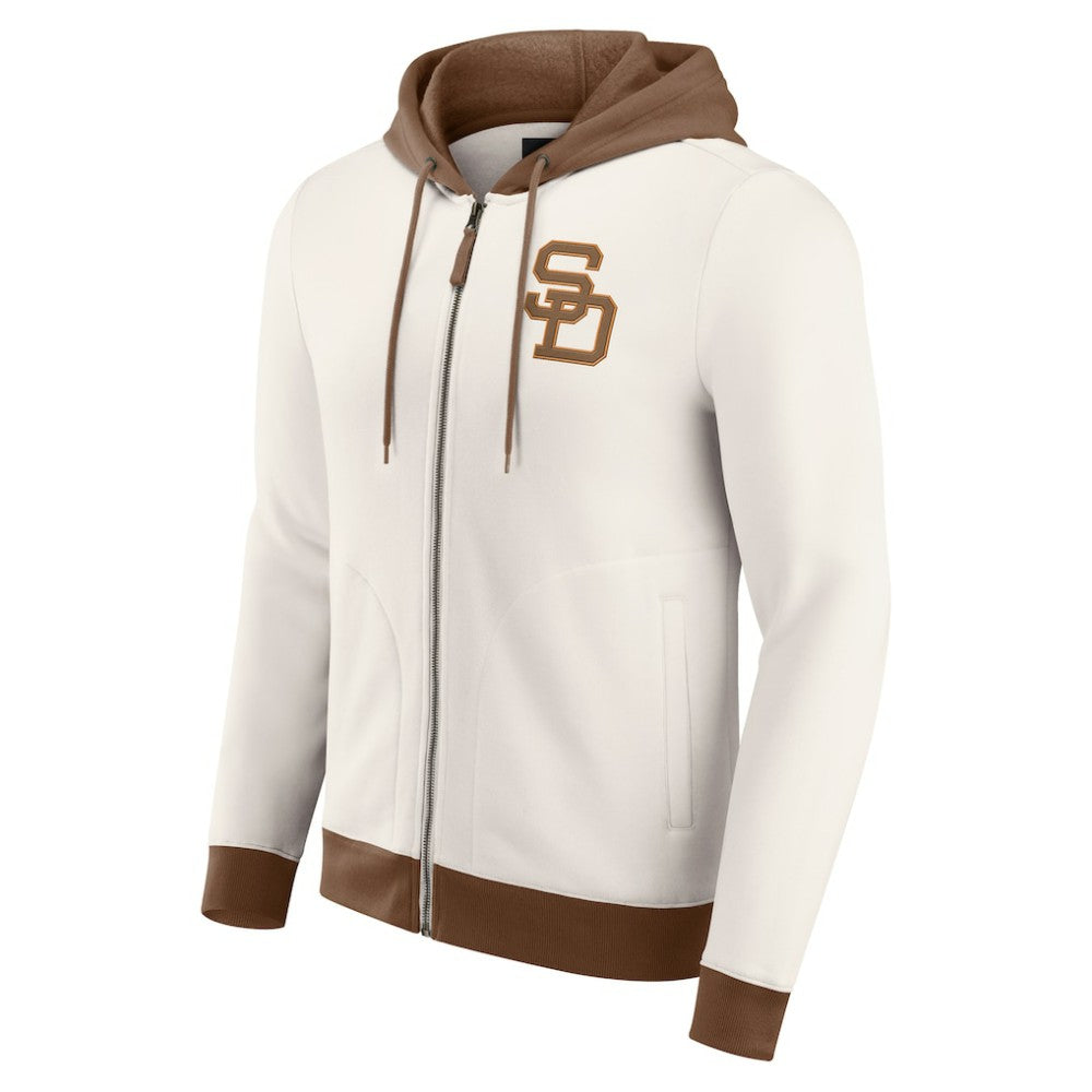 San Diego Padres Darius Rucker Collection by Fanatics Men's Polar Fleece Full-Zip Hoodie - Cream Hoodies