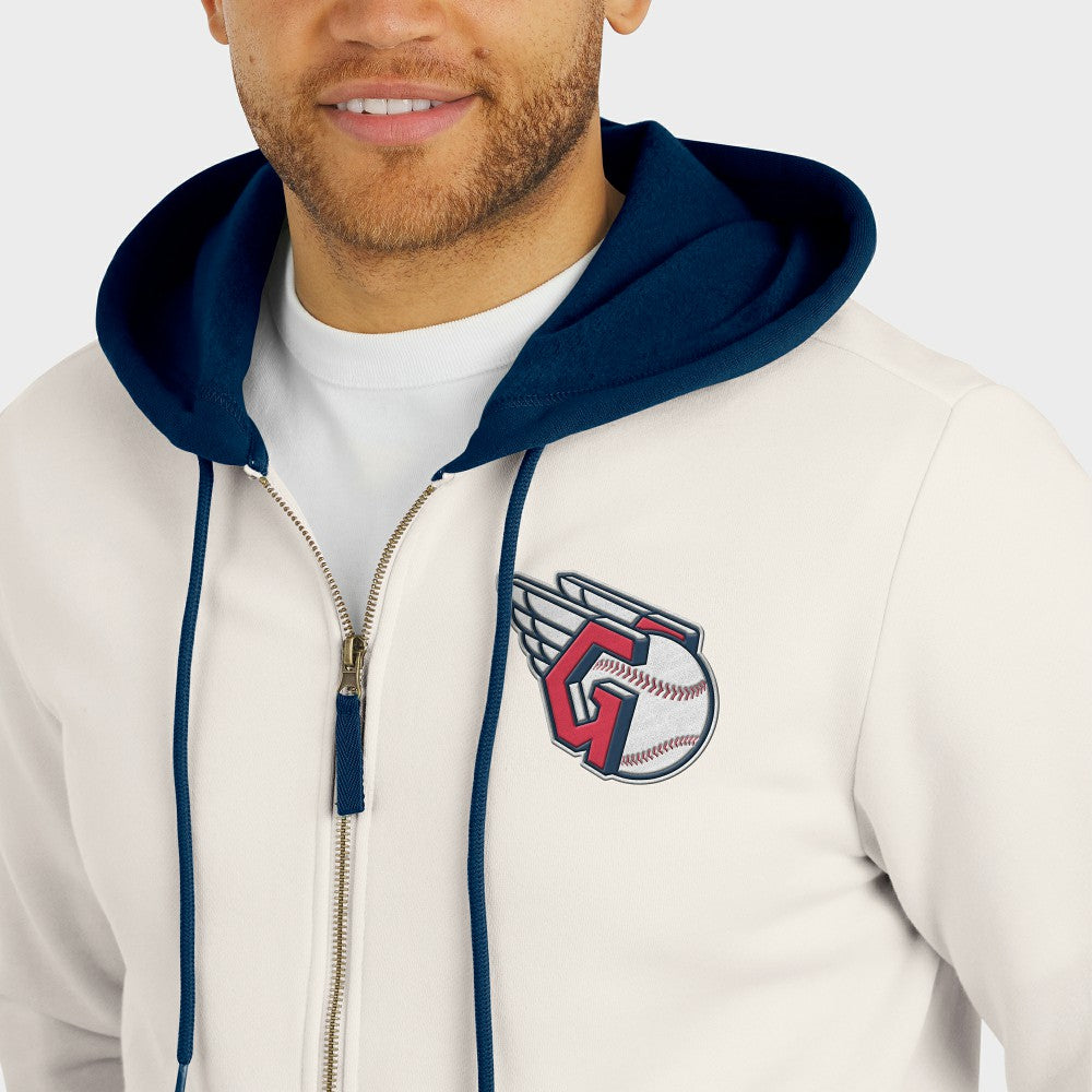 Cleveland Guardians Darius Rucker Collection by Fanatics Men's Polar Fleece Full-Zip Hoodie - Cream Hoodies