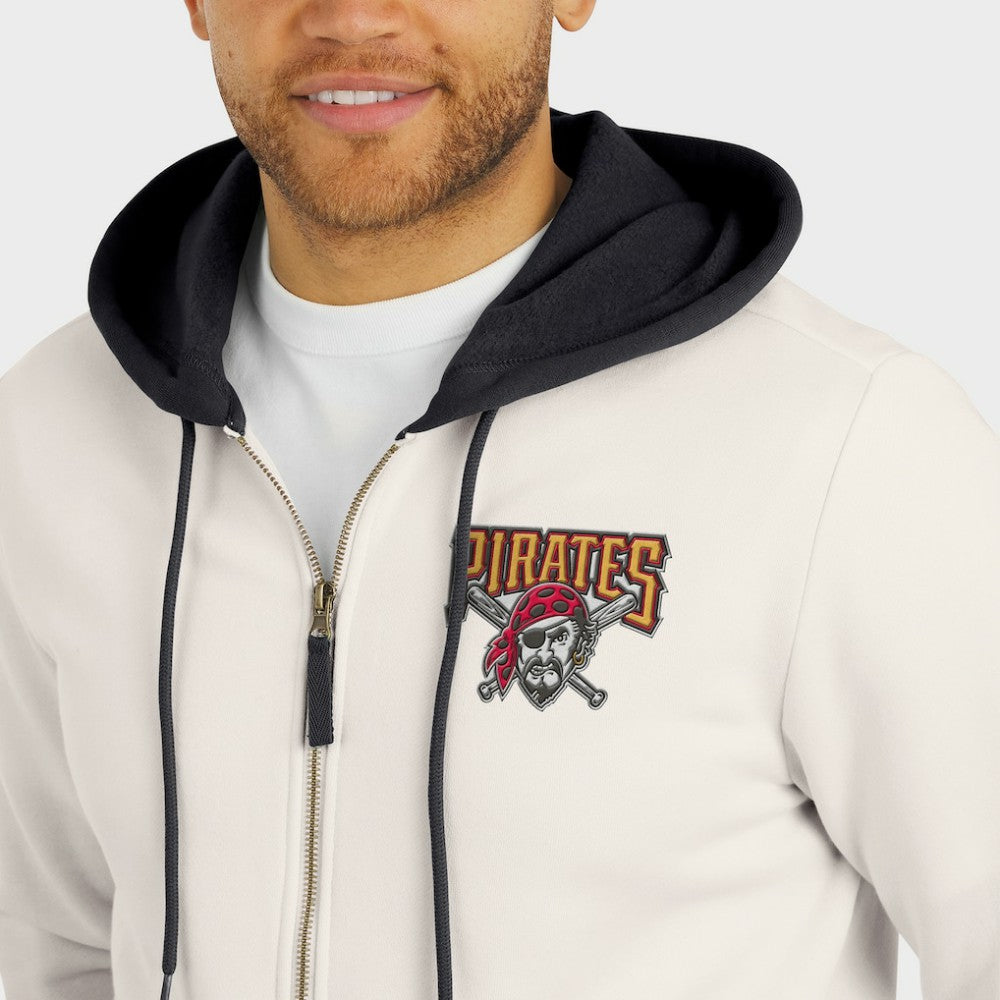 Pittsburgh Pirates Darius Rucker Collection by Fanatics Men's Polar Fleece Full-Zip Hoodie - Cream Hoodies