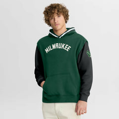 Milwaukee Bucks Half Court Shot Clock Fastbreak Hoodie Hunter Green/Black - Fanatics