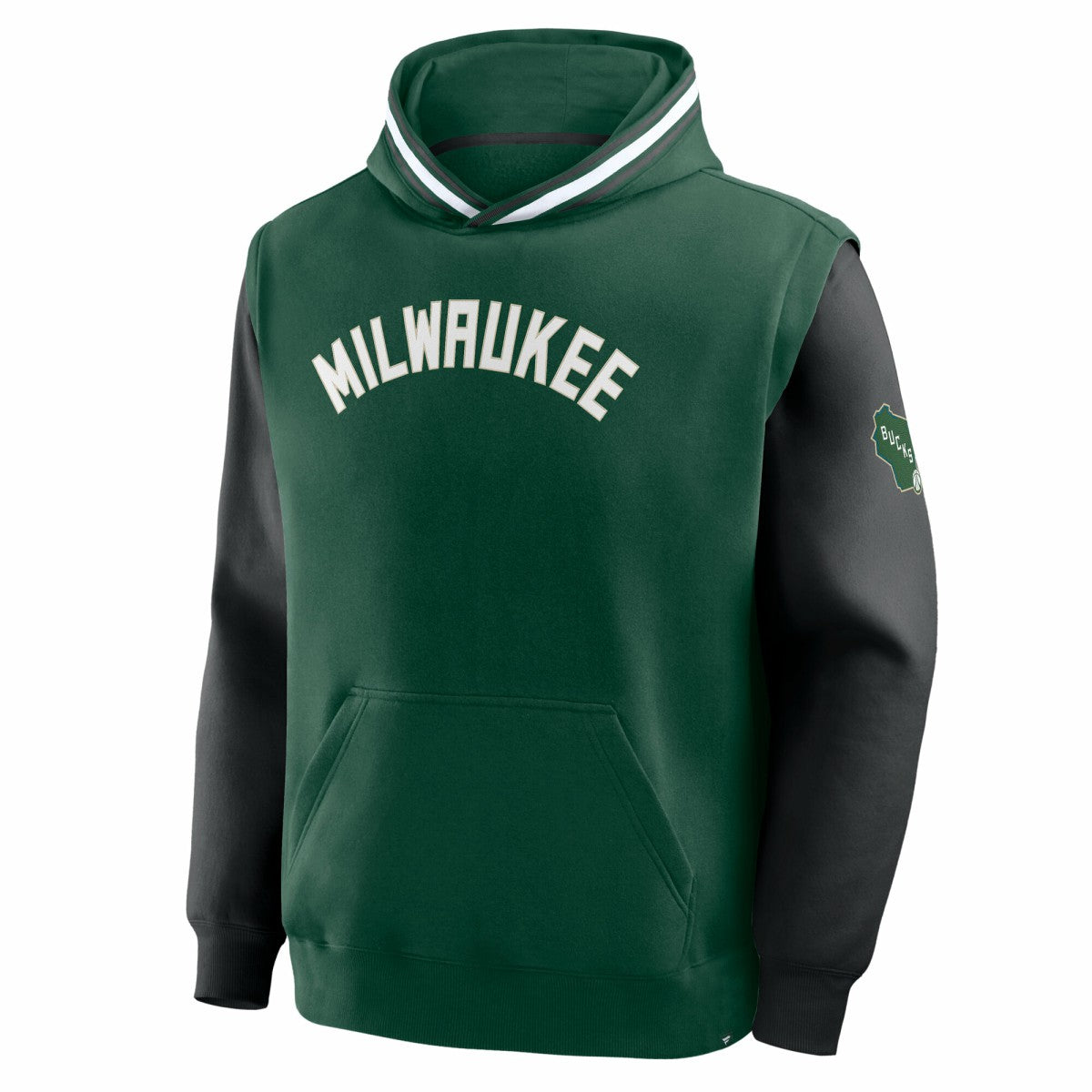 Milwaukee Bucks Half Court Shot Clock Fastbreak Hoodie Hunter Green/Black - Fanatics