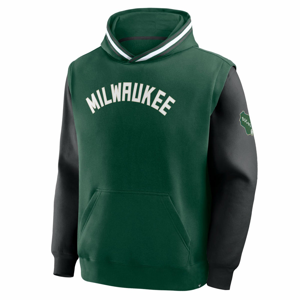 Milwaukee Bucks Half Court Shot Clock Fastbreak Hoodie Hunter Green/Black - Fanatics