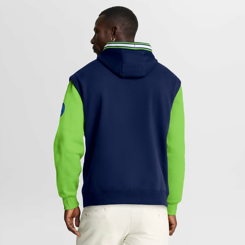 Minnesota Timberwolves Half Court Shot Clock Fastbreak Hoodie Navy/Green - Fanatics