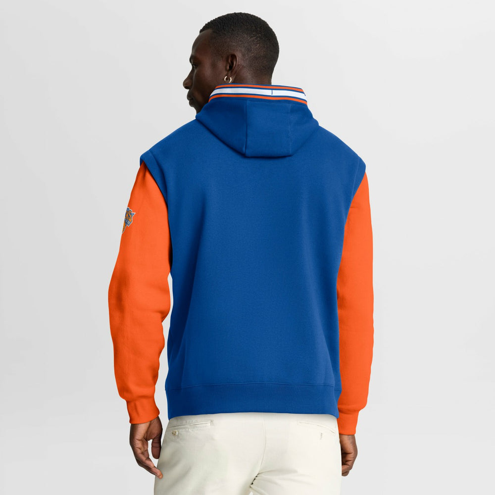 New York Knicks Half Court Shot Clock Fastbreak Hoodie Blue/Orange - Fanatics