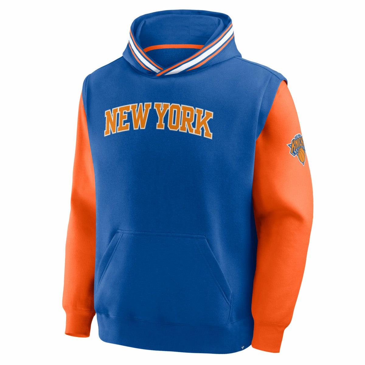 New York Knicks Half Court Shot Clock Fastbreak Hoodie Blue/Orange - Fanatics