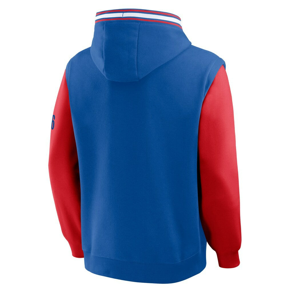 Philadelphia 76ers Half Court Shot Clock Fastbreak Hoodie Royal/Red - Fanatics