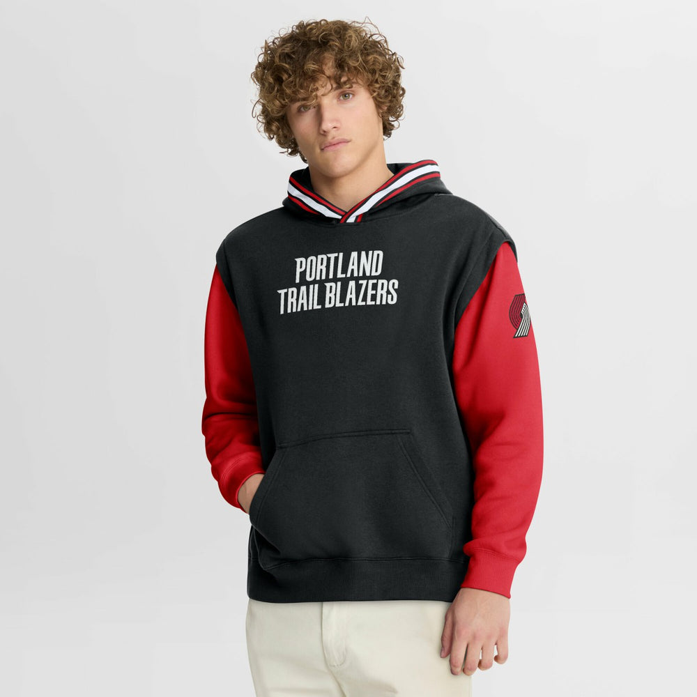 Portland Trail Blazers Half Court Shot Clock Fastbreak Hoodie Black/Red - Fanatics