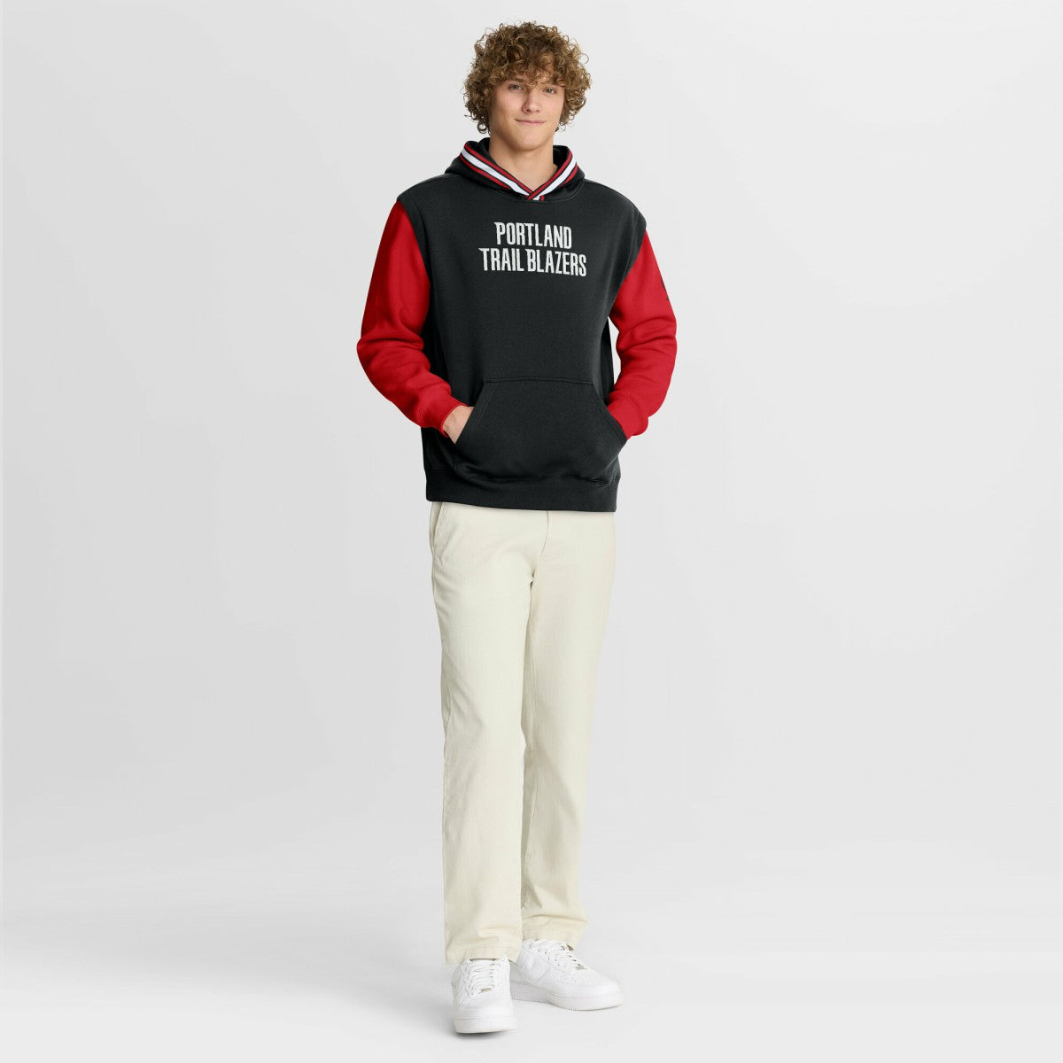 Portland Trail Blazers Half Court Shot Clock Fastbreak Hoodie Black/Red - Fanatics