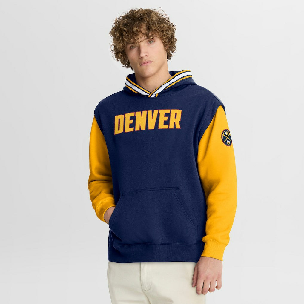 Denver Nuggets Half Court Shot Clock Fastbreak Hoodie Navy/Gold - Fanatics