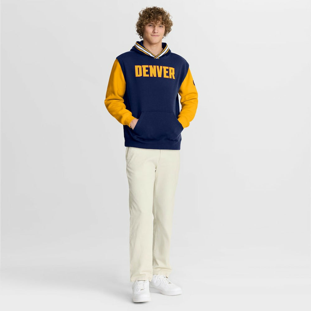 Denver Nuggets Half Court Shot Clock Fastbreak Hoodie Navy/Gold - Fanatics