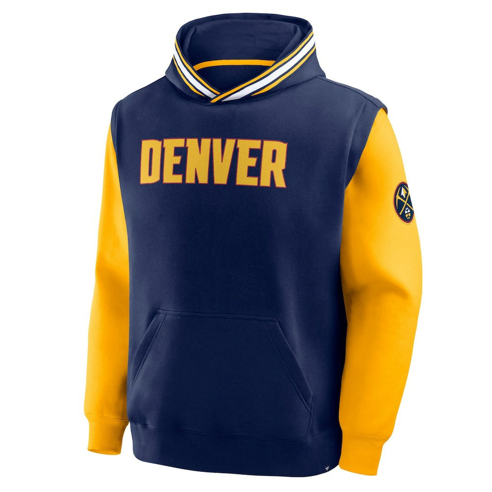 Denver Nuggets Half Court Shot Clock Fastbreak Hoodie Navy/Gold - Fanatics