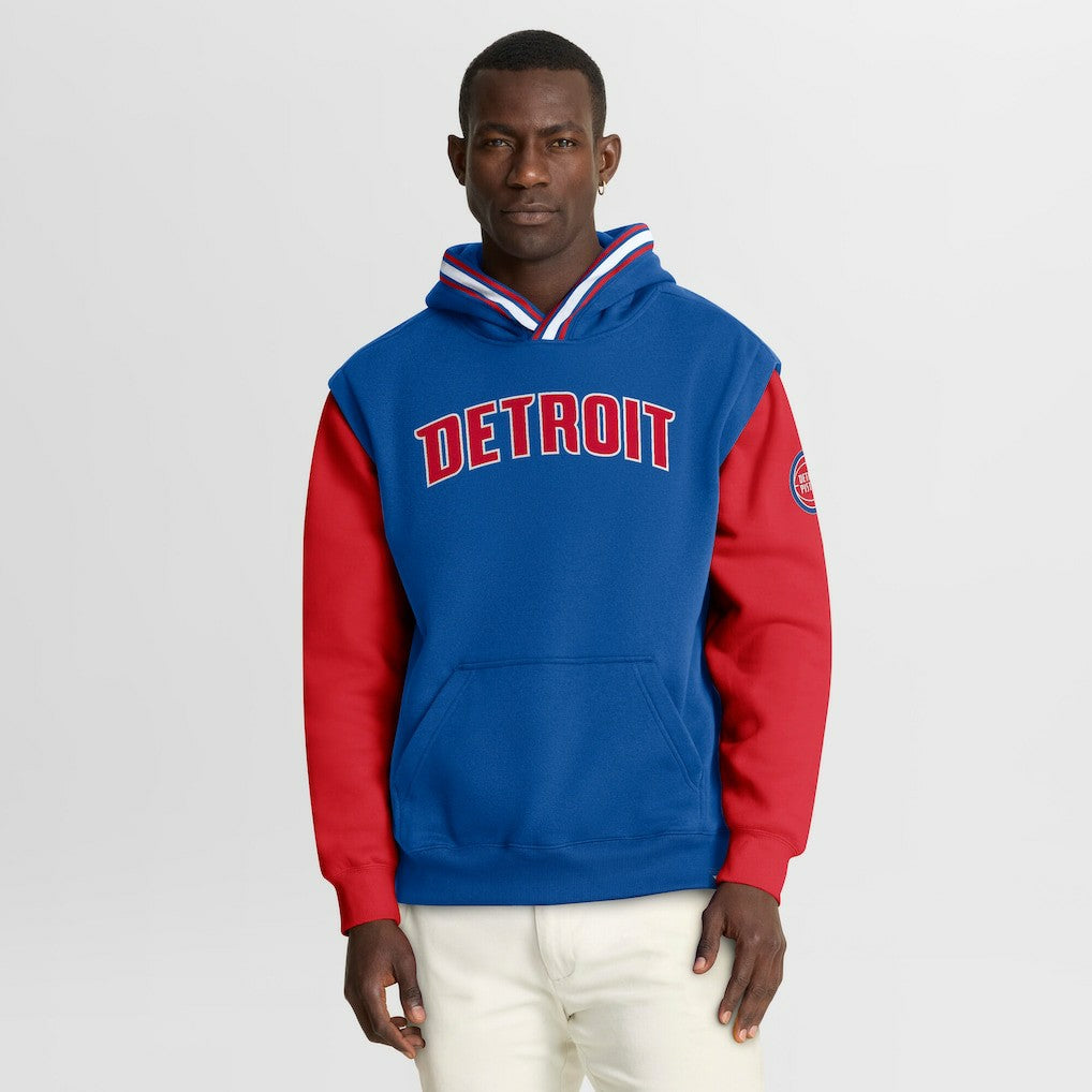 Detroit Pistons Half Court Shot Clock Fastbreak Hoodie Blue/Red - Fanatics