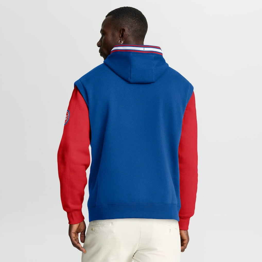 Detroit Pistons Half Court Shot Clock Fastbreak Hoodie Blue/Red - Fanatics