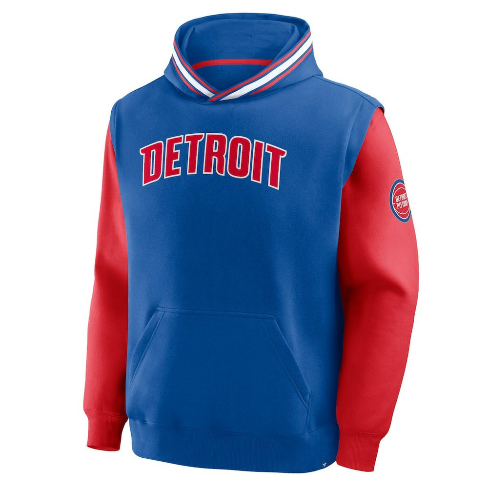 Detroit Pistons Half Court Shot Clock Fastbreak Hoodie Blue/Red - Fanatics