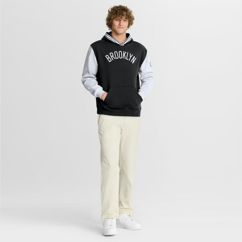 Brooklyn Nets Half Court Shot Clock Fastbreak Hoodie Black/White - Fanatics