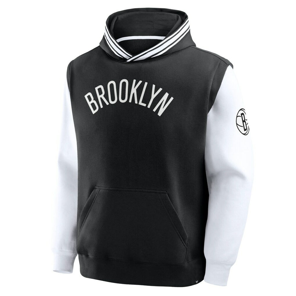 Brooklyn Nets Half Court Shot Clock Fastbreak Hoodie Black/White - Fanatics