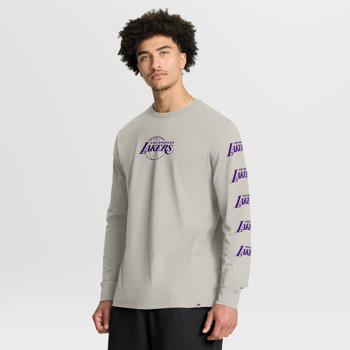 Los Angeles Lakers Crossover Collection Ball Screen Action Premium Long Sleeve T-Shirt Cream - Fanatics