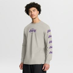 Los Angeles Lakers Crossover Collection Ball Screen Action Premium Long Sleeve T-Shirt Cream - Fanatics