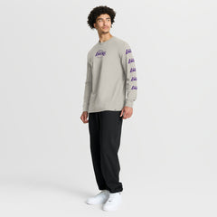 Los Angeles Lakers Crossover Collection Ball Screen Action Premium Long Sleeve T-Shirt Cream - Fanatics