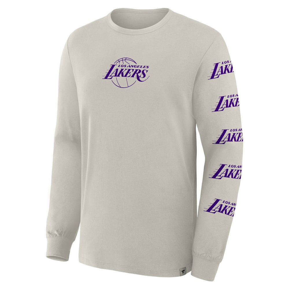 Los Angeles Lakers Crossover Collection Ball Screen Action Premium Long Sleeve T-Shirt Cream - Fanatics