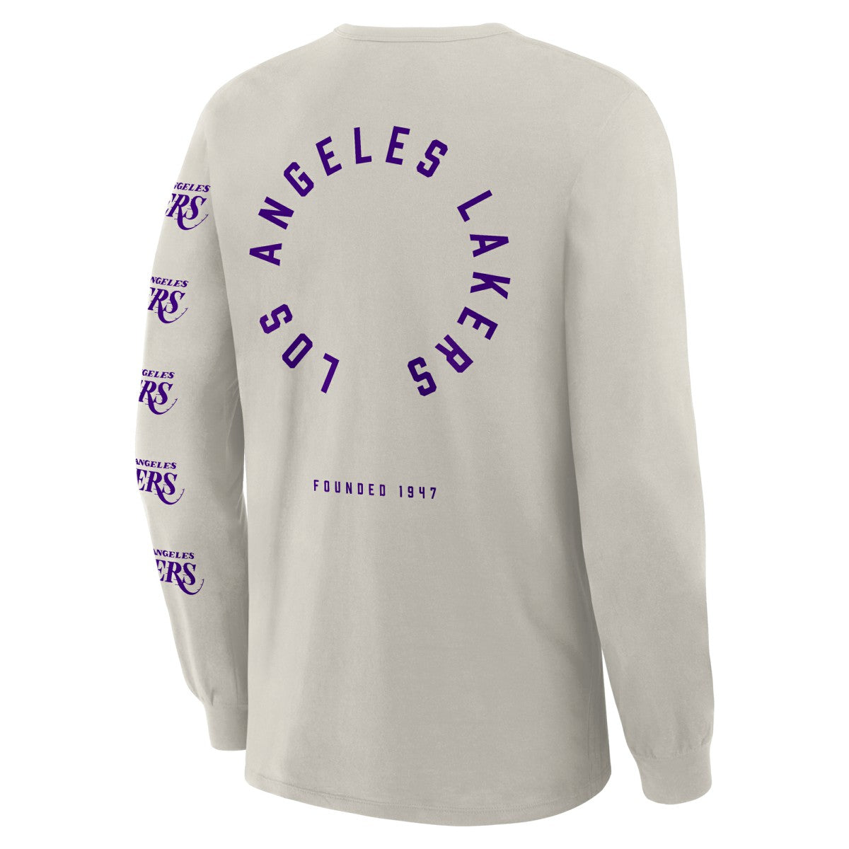 Los Angeles Lakers Crossover Collection Ball Screen Action Premium Long Sleeve T-Shirt Cream - Fanatics